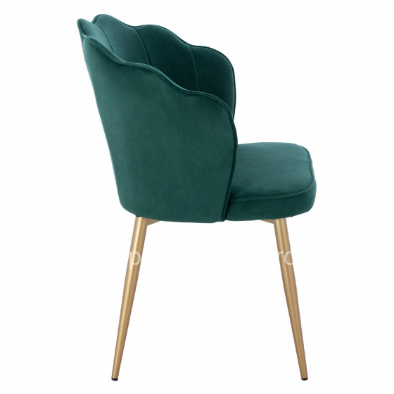 CHAIR HM8737.03 VELVET GREEN WITH METAL GOLD FRAME 57.5x57.5x85 cm.