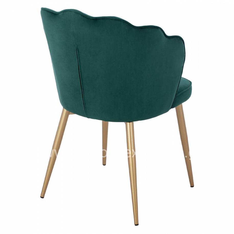CHAIR HM8737.03 VELVET GREEN WITH METAL GOLD FRAME 57.5x57.5x85 cm.