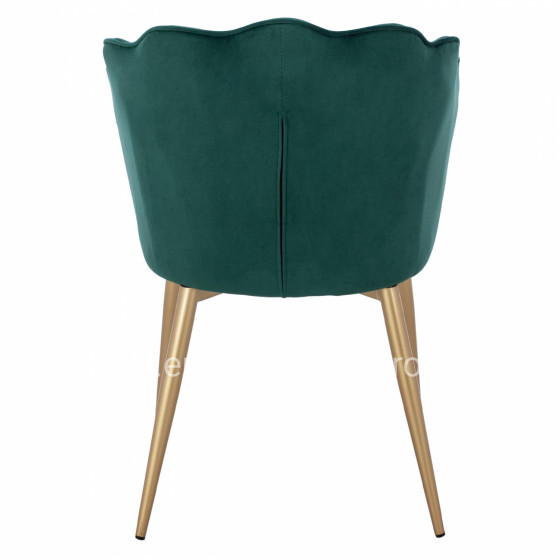 CHAIR HM8737.03 VELVET GREEN WITH METAL GOLD FRAME 57.5x57.5x85 cm.