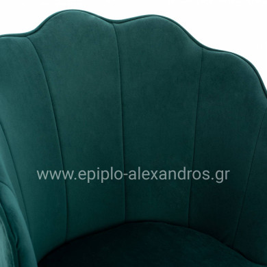 CHAIR HM8737.03 VELVET GREEN WITH METAL GOLD FRAME 57.5x57.5x85 cm.
