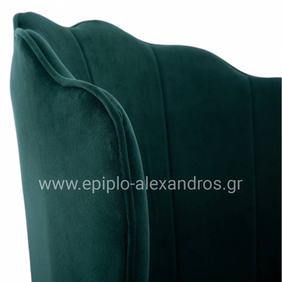 CHAIR HM8737.03 VELVET GREEN WITH METAL GOLD FRAME 57.5x57.5x85 cm.
