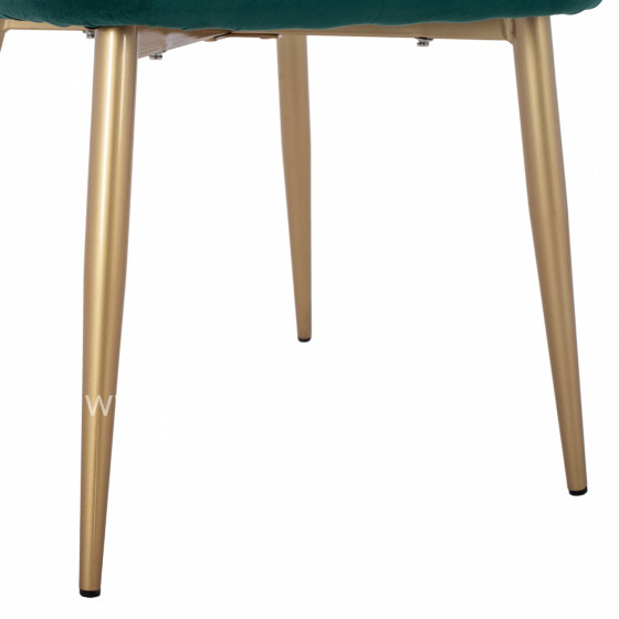 CHAIR HM8737.03 VELVET GREEN WITH METAL GOLD FRAME 57.5x57.5x85 cm.