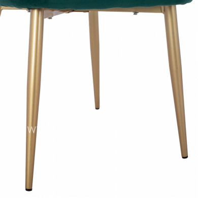 CHAIR HM8737.03 VELVET GREEN WITH METAL GOLD FRAME 57.5x57.5x85 cm.