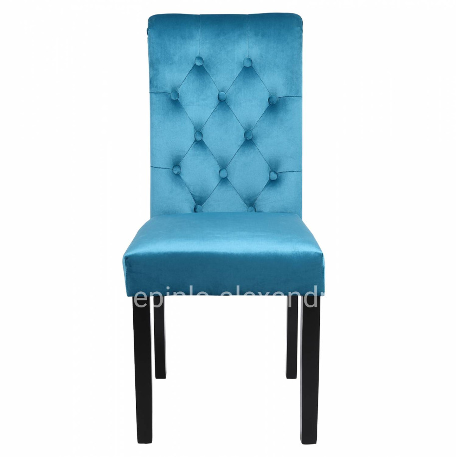 CHAIR ROXIE HM8919.08 K/D TURQUOISE VELVET WITH WOODEN FEET 46,5x61,5x100Υ cm.