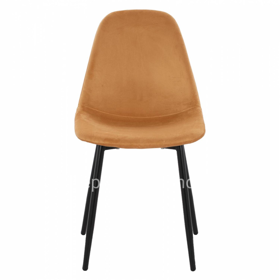 CHAIR LEONARDO VELVET GOLD WITH METAL LEGS 45x47x87Y cm. ΗΜ00100.09