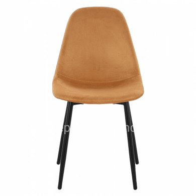 CHAIR LEONARDO VELVET GOLD WITH METAL LEGS 45x47x87Y cm. ΗΜ00100.09