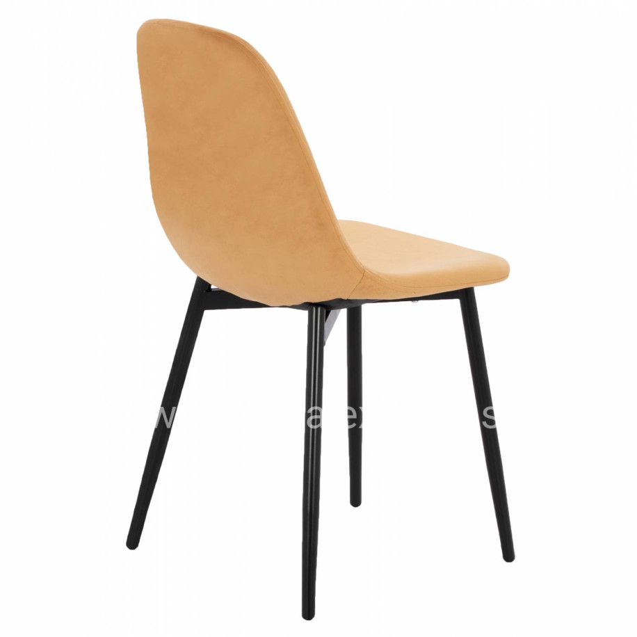 CHAIR LEONARDO VELVET GOLD WITH METAL LEGS 45x47x87Y cm. ΗΜ00100.09