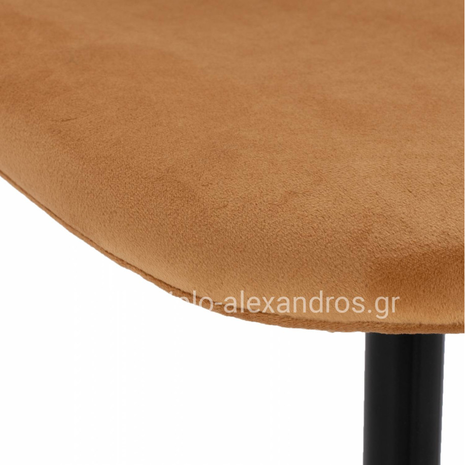 CHAIR LEONARDO VELVET GOLD WITH METAL LEGS 45x47x87Y cm. ΗΜ00100.09