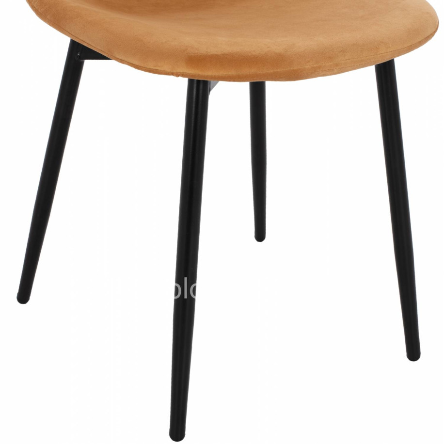 CHAIR LEONARDO VELVET GOLD WITH METAL LEGS 45x47x87Y cm. ΗΜ00100.09