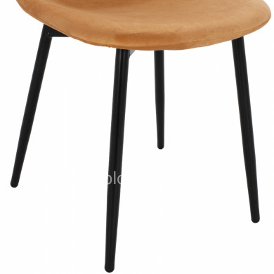 CHAIR LEONARDO VELVET GOLD WITH METAL LEGS 45x47x87Y cm. ΗΜ00100.09