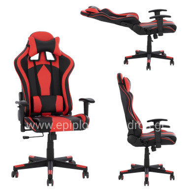 OFFICE GAMING CHAIR DOCKS HM1162.01 BLACK RED PU 67x70x130 cm.