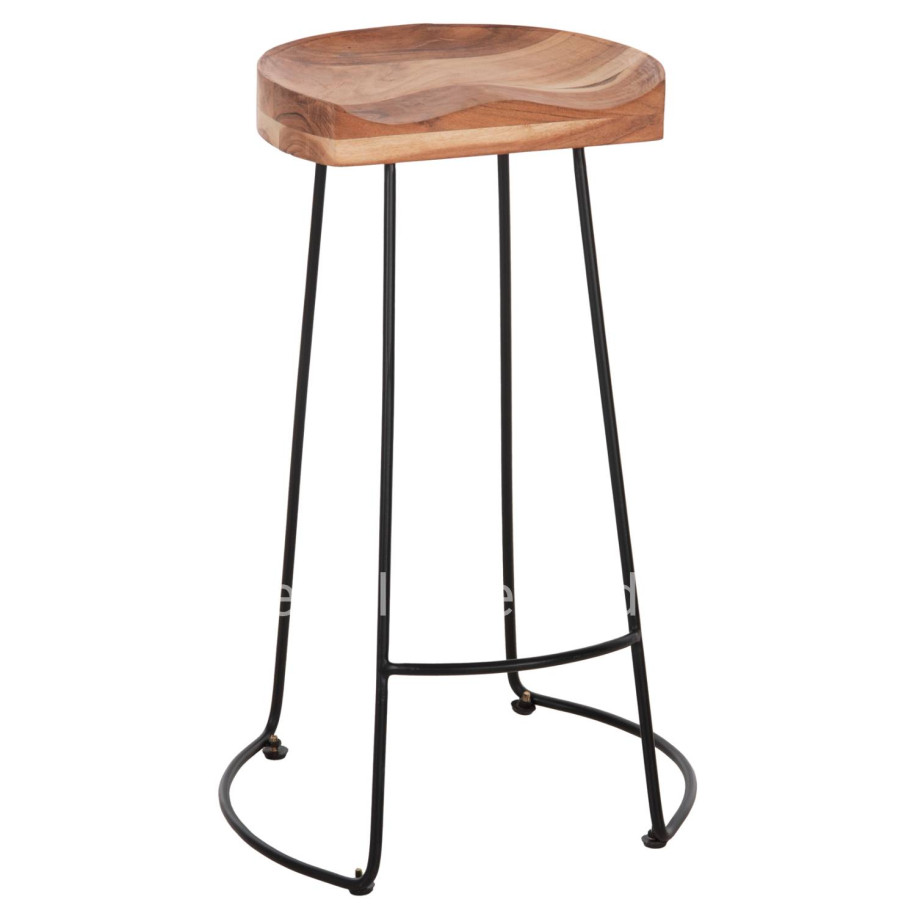 BAR STOOL ELEANOR HM8363.11 SOLID ACACIA WOOD SEAT-METAL 50x43x78Hcm.