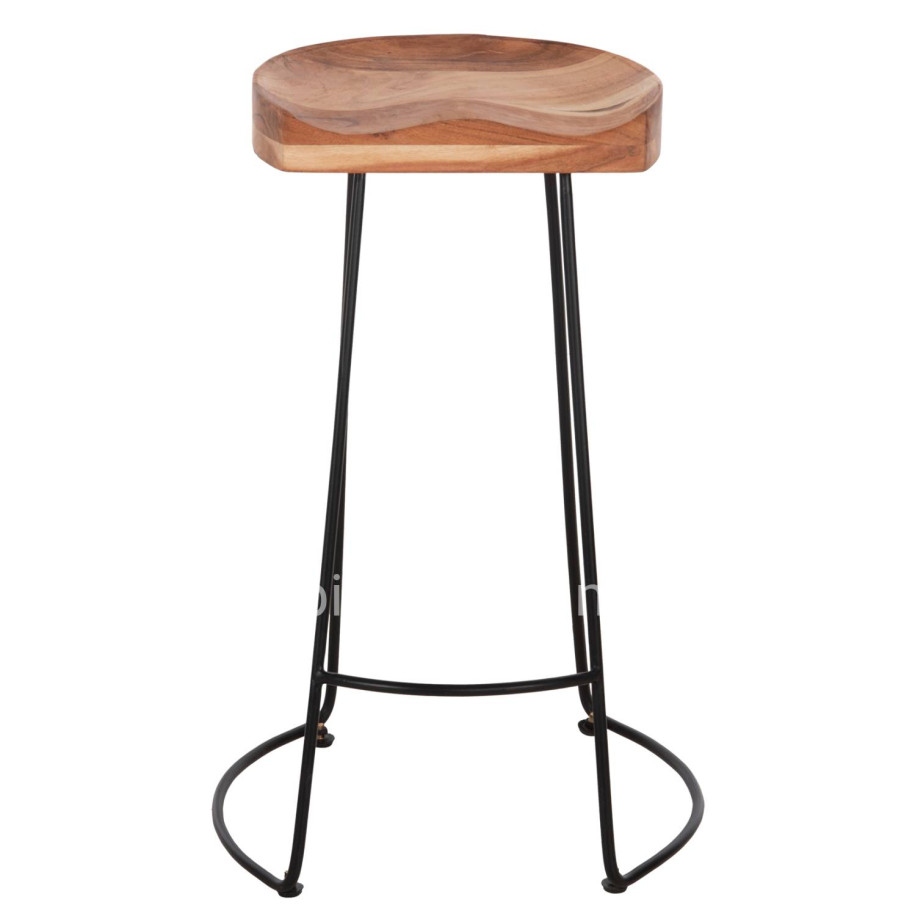 BAR STOOL ELEANOR HM8363.11 SOLID ACACIA WOOD SEAT-METAL 50x43x78Hcm.