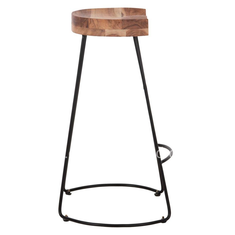 BAR STOOL ELEANOR HM8363.11 SOLID ACACIA WOOD SEAT-METAL 50x43x78Hcm.