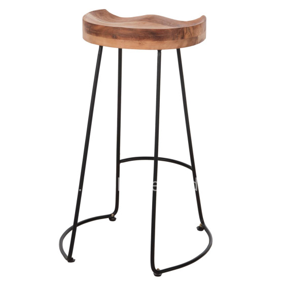 ΣΚΑΜΠΟ BAR ELEANOR HM8363.11 ΜΑΣΙΦ ΞΥΛΟ ΑΚΑΚΙΑΣ-ΜΕΤΑΛΛΟ 50x43x78Υεκ.