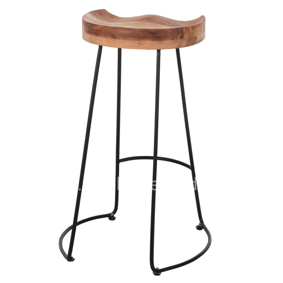 BAR STOOL ELEANOR HM8363.11 SOLID ACACIA WOOD SEAT-METAL 50x43x78Hcm.