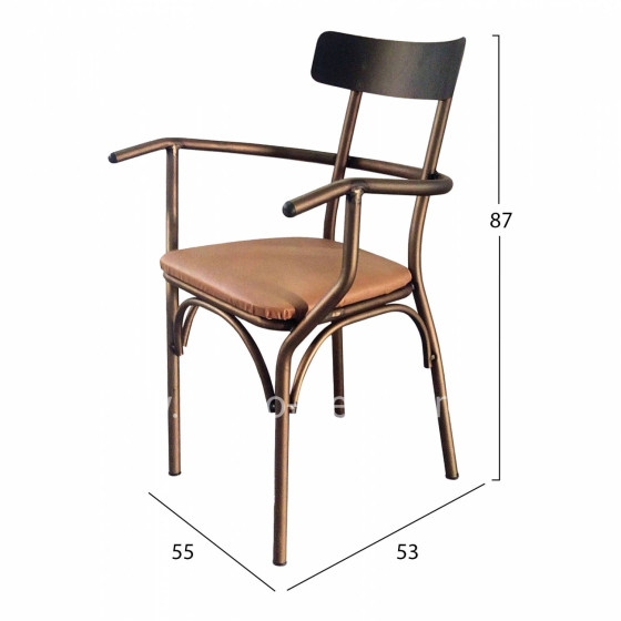 DINING CHAIR CLUE METAL IN BROWN 55X53X87Hcm.