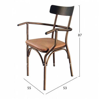 DINING CHAIR CLUE METAL IN BROWN 55X53X87Hcm.