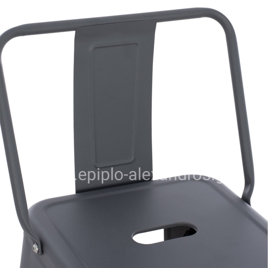 ΣΚΑΜΠΟ BAR ΜΕΤΑΛΛΙΚΟ MELITA ME ΠΛΑΤΗ ΓΚΡΙ HM8643.10 43Χ43Χ100εκ.