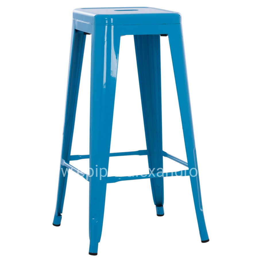 ΣΚΑΜΠΟ BAR ΜΕΤΑΛΛΙΚΟ MELITA ΣΕ ΜΠΛΕ HM8642.08 43x43x78 εκ.