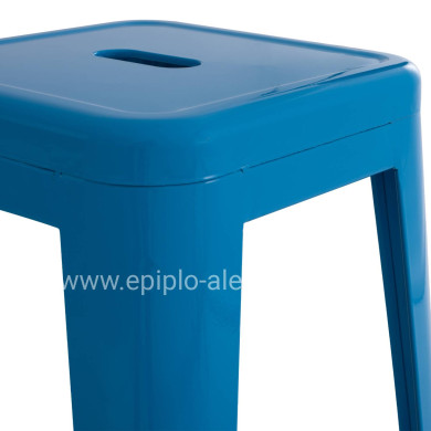 ΣΚΑΜΠΟ BAR ΜΕΤΑΛΛΙΚΟ MELITA ΣΕ ΜΠΛΕ HM8642.08 43x43x78 εκ.