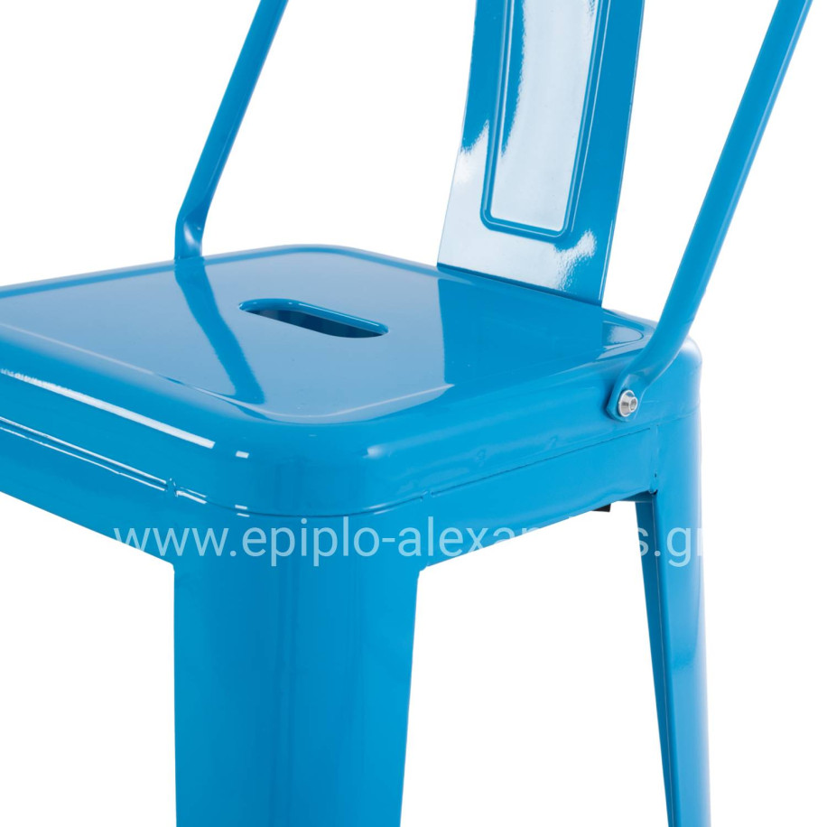 ΣΚΑΜΠΟ BAR ΜΕΤΑΛΛΙΚΟ MELITA ME ΠΛΑΤΗ ΜΠΛΕ HM8643.08 43Χ43Χ100εκ.