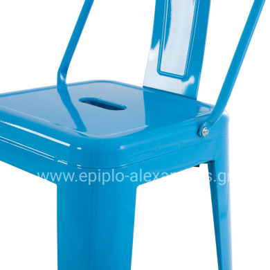 ΣΚΑΜΠΟ BAR ΜΕΤΑΛΛΙΚΟ MELITA ME ΠΛΑΤΗ ΜΠΛΕ HM8643.08 43Χ43Χ100εκ.