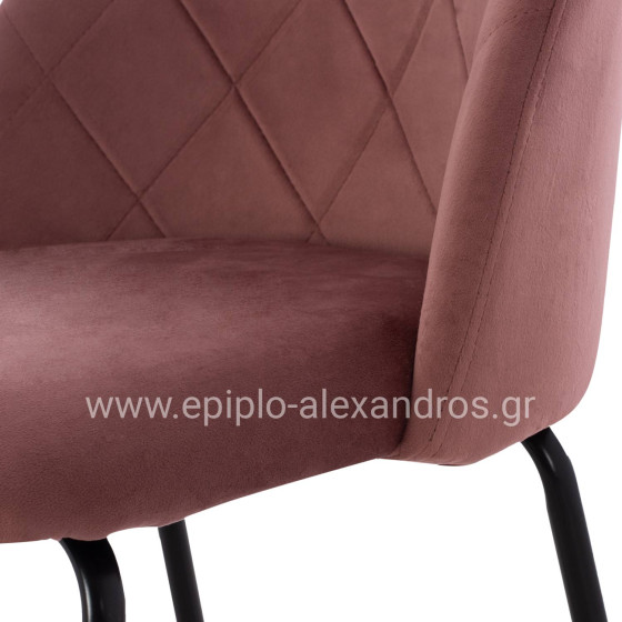 ΣΚΑΜΠΟ ODED ΜΕΣΑΙΟΥ ΥΨΟΥΣ HM8732.12 ΜΕ ΜΕΤΑΛΛΙΚΑ ΠΟΔΙΑ & ΒΕΛΟΥΔΟ ΣΑΠΙΟ ΜΗΛΟ 45x53x98 εκ.