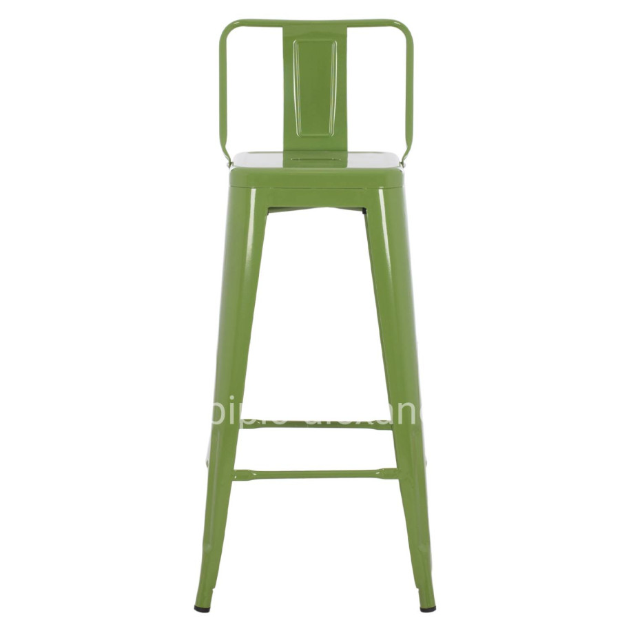 ΣΚΑΜΠΟ BAR ΜΕΤΑΛΛΙΚΟ MELITA ME ΠΛΑΤΗ ΣΕ LIGHT OLIVE GREEN HM8643.13 43Χ43Χ100εκ.