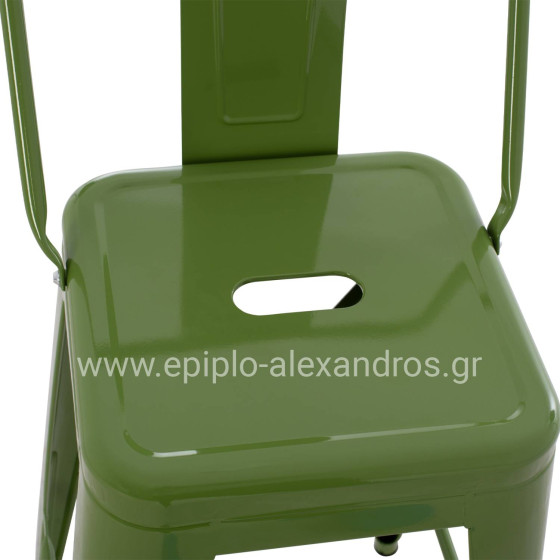 ΣΚΑΜΠΟ ΜΕΣΑΙΟΥ ΥΨΟΥΣ ΜΕΤΑΛΛΙΚΟ MELITA ΣΕ LIGHT OLIVE GREEN HM8574.13 42x42x98 εκ.
