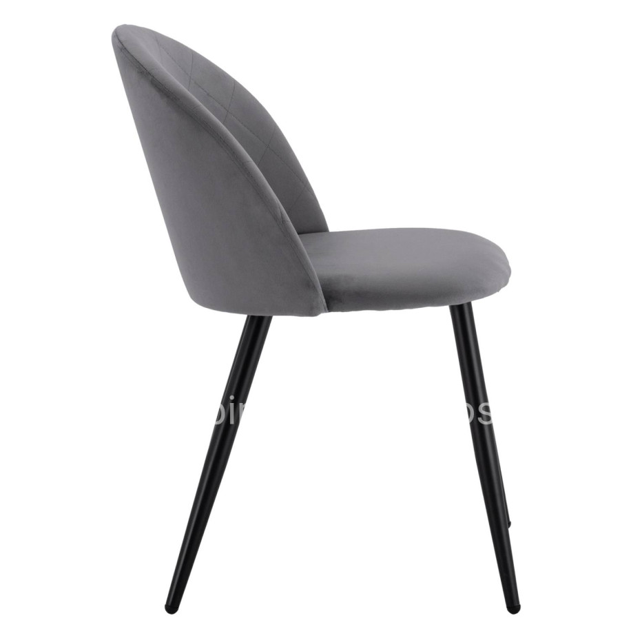 Dining Chair HM8731.11 with metallic legs & Grey velvet