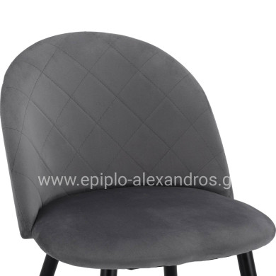 Dining Chair HM8731.11 with metallic legs & Grey velvet