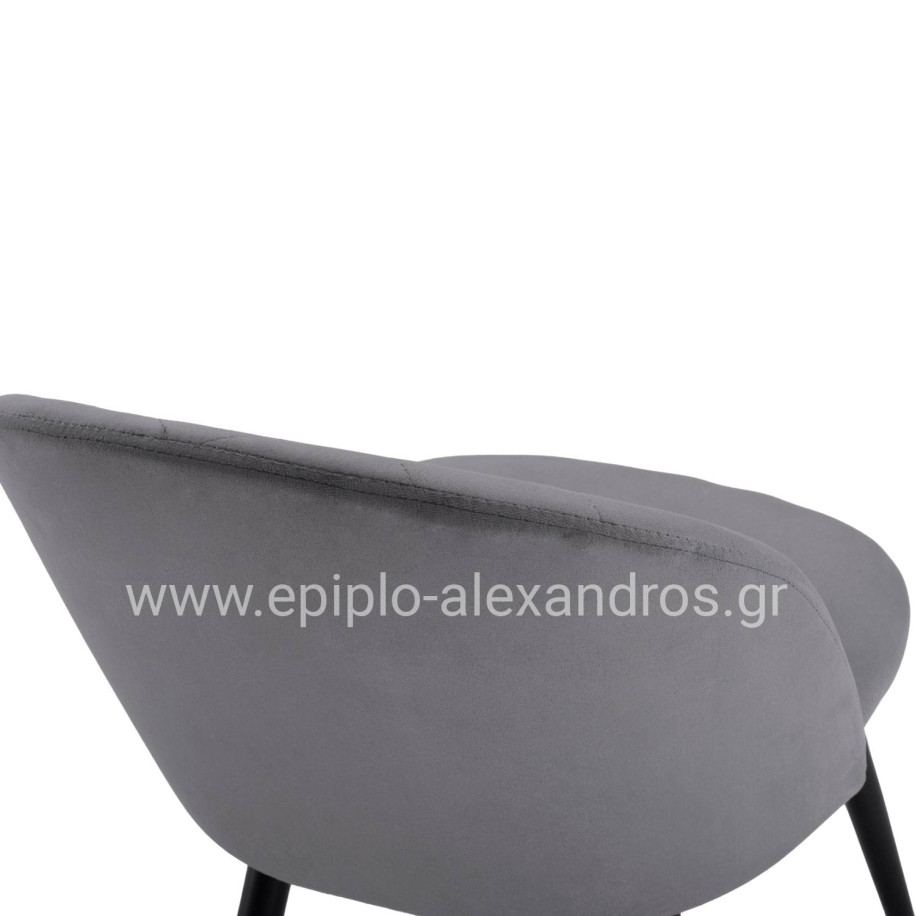 Dining Chair HM8731.11 with metallic legs & Grey velvet