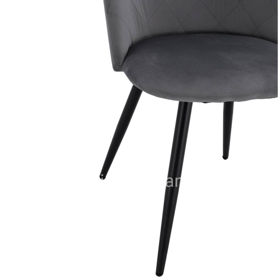 Dining Chair HM8731.11 with metallic legs & Grey velvet