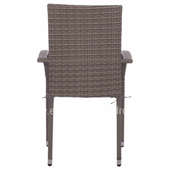 Armchair HM5685.01 Metallic with pillow Wicker grey 55x64x93cm