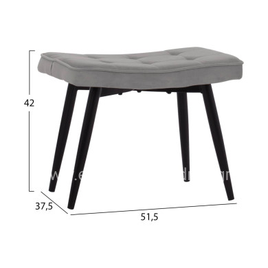 ΠΟΛΥΘΡΟΝΑ ΜΠΕΡΖΕΡΑ CRAWLEY ΜΕ ΥΠΟΠΟΔΙΟ HM8918.01 ΓΚΡΙ ΒΕΛΟΥΔΟ 70x57x103 εκ.