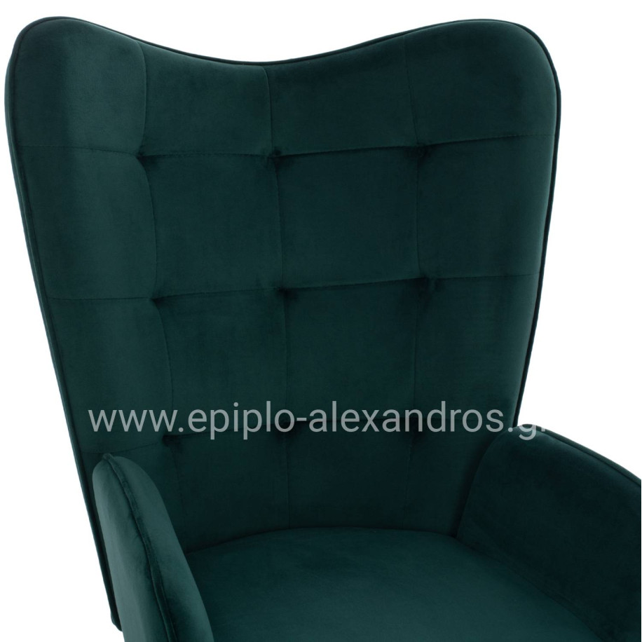 HM8918.03 armchair CRAWLEY, footstool, cypress green velvet