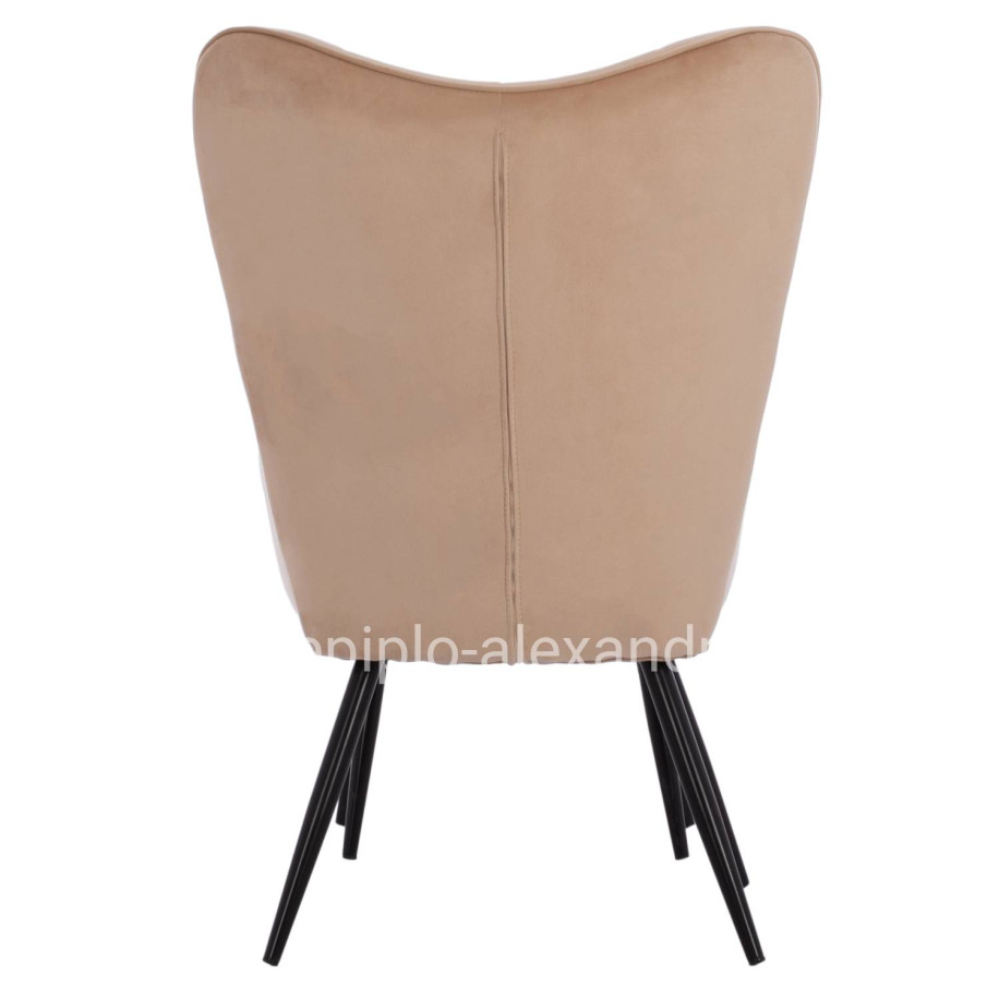 HM8918.11 armchair CRAWLEY, beige velvet, footstool, 70x57x103