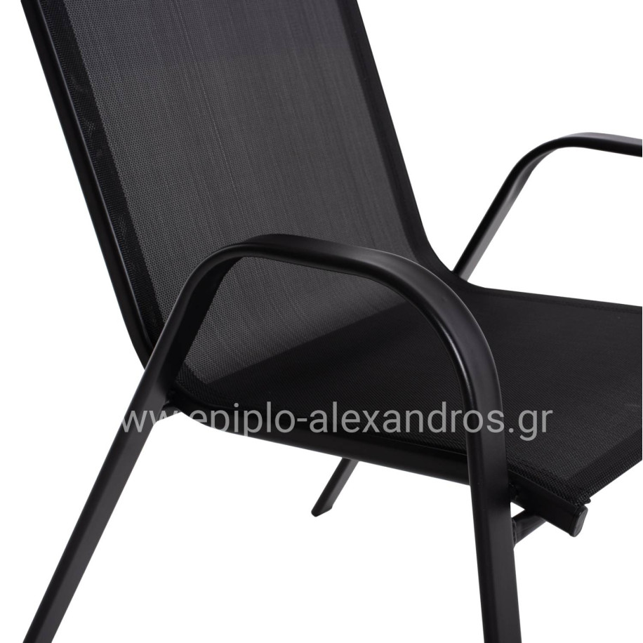 ΠΟΛΥΘΡΟΝΑ ΕΞ.ΧΩΡΟΥ LEON HM5000.03 ΜΕΤΑΛΛΙΚΗ ΜΑΥΡΟ ΜΕ TEXTILENE ΜΑΥΡΟ 55x77x95Υεκ