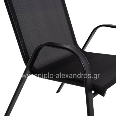 ΠΟΛΥΘΡΟΝΑ ΕΞ.ΧΩΡΟΥ LEON HM5000.03 ΜΕΤΑΛΛΙΚΗ ΜΑΥΡΟ ΜΕ TEXTILENE ΜΑΥΡΟ 55x77x95Υεκ