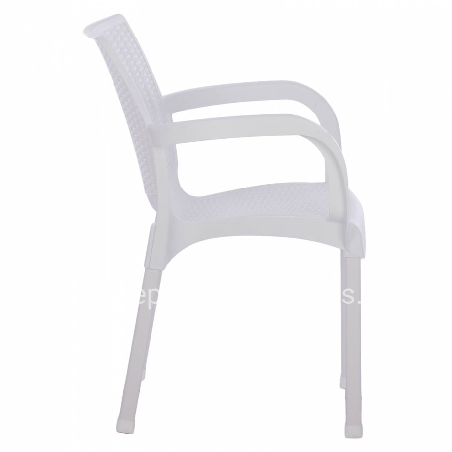 ΠΟΛΥΘΡΟΝΑ ΠΟΛΥΠΡΟΠΥΛΕΝΙΟΥ RATTAN ΠΟΔΙ ALU HM5591.01 ΧΡΩΜΑ ΛΕΥΚΟ 60x60x82 cm