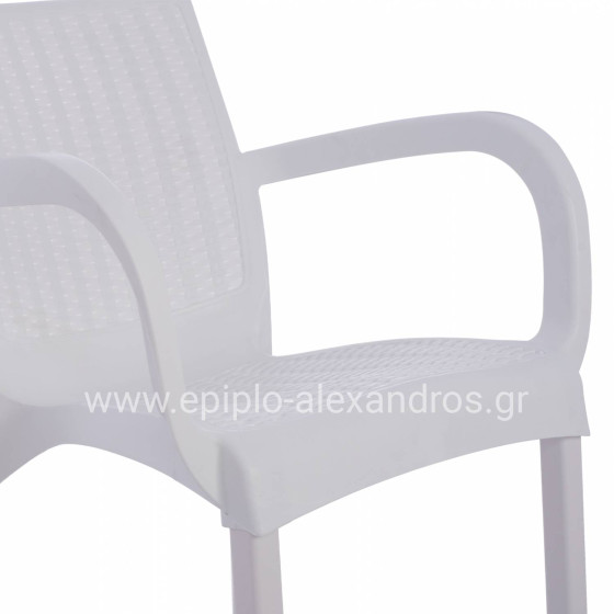 ΠΟΛΥΘΡΟΝΑ ΠΟΛΥΠΡΟΠΥΛΕΝΙΟΥ RATTAN ΠΟΔΙ ALU HM5591.01 ΧΡΩΜΑ ΛΕΥΚΟ 60x60x82 cm