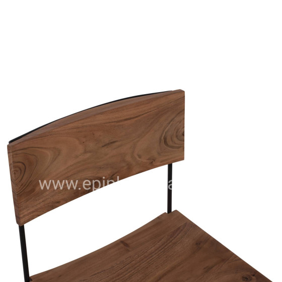 ΚΑΡΕΚΛΑ ΑΠΟ ΜΑΣΙΦ ΞΥΛΟ ΑΚΑΚΙΑΣ KAI ΜΕΤΑΛΛΟ ΦΥΣΙΚΟ 46x51x84Υεκ.HM8180.11