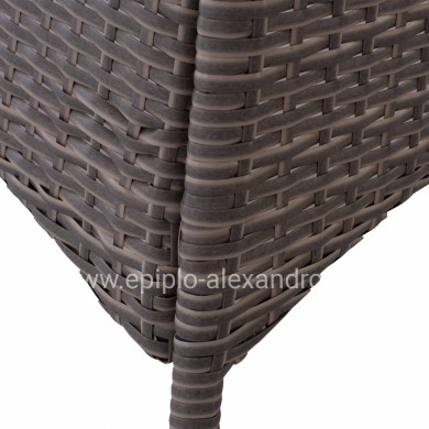 ΤΡΑΠΕΖΙ ΜΕΤΑΛΛΙΚΟ MILITARY RATTAN ΓΚΡΙ HM5141.31 120x70x75Υ εκ.