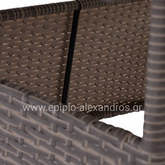 ΤΡΑΠΕΖΙ ΜΕΤΑΛΛΙΚΟ MILITARY RATTAN ΓΚΡΙ HM5141.31 120x70x75Υ εκ.