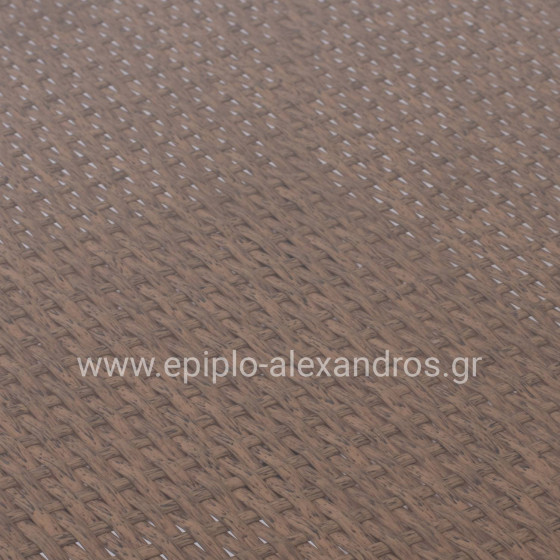 ΤΡΑΠΕΖΙ ΜΕΤΑΛΛΙΚΟ MILITARY RATTAN ΜΠΕΖ ΚΑΦΕ HM5141.32 120x70x75Υ εκ.