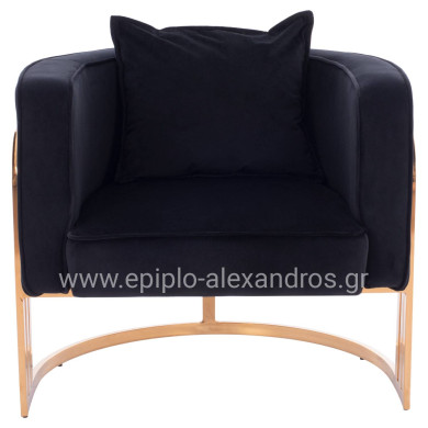 TIANA ARMCHAIR WITH GOLD METAL FRAME AND LOW BACK IN A SEMI-CIRCULAR ARRANGEMENT HM8738.04