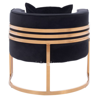 TIANA ARMCHAIR WITH GOLD METAL FRAME AND LOW BACK IN A SEMI-CIRCULAR ARRANGEMENT HM8738.04