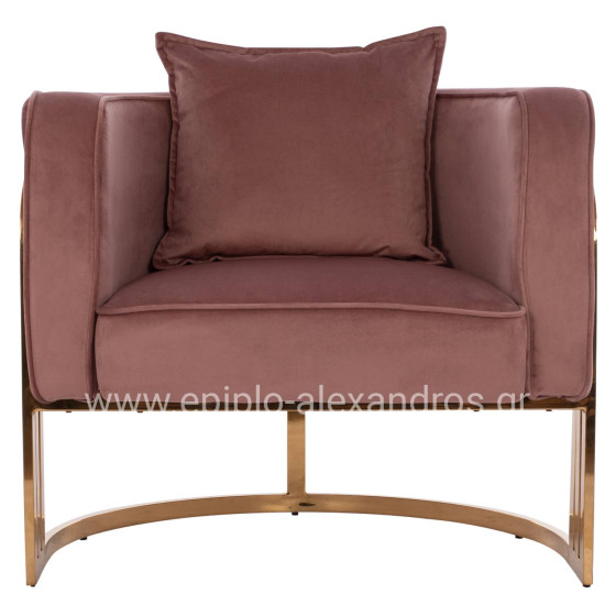 TIANA ARMCHAIR WITH GOLD METAL FRAME AND LOW BACK HM8738.02