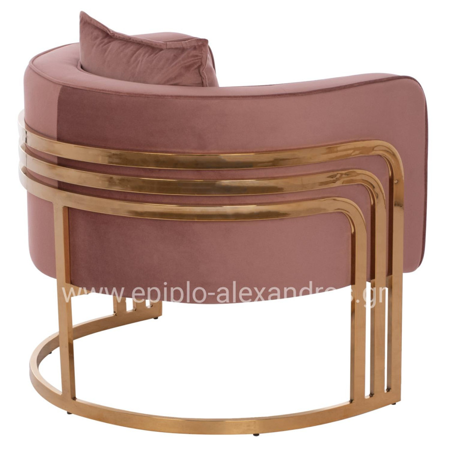TIANA ARMCHAIR WITH GOLD METAL FRAME AND LOW BACK HM8738.02
